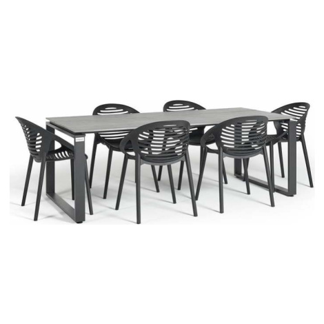 Zahradní jídelní set pro 6 osob s černou židlí Joanna a stolem Strong, 210 x 100 cm Bonami