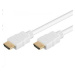 PremiumCord HDMI High Speed + Ethernet kabel, bílý, zlacené konektory, 2m