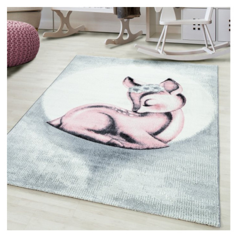 Dětský koberec Bambi 850 pink Kruh Ø 120 cm Vopi