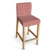 Dekoria Potah na barovou židli Hendriksdal , krátký, červeno - bílá střední kostka, potah na žid