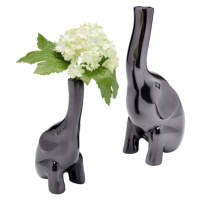 KARE Design Hliníková váza Buddy - antracitová, (set 2 kusů)