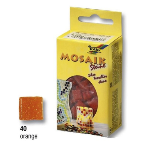Mozaikové kamínky - skleněné - barva oranžová