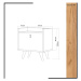 Sofahouse 27995 Designový noční stolek Feline 50 cm dub bílý