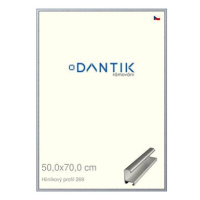 DANTIK rámeček 50 × 70, ALU profil 7269 Sstříbrný broušený plexi čiré