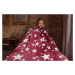 Top textil Mikroflanelová deka Hvězdy 150x200 cm vínová