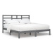 Rám postele šedý masivní dřevo 200 × 200 cm, 3105817