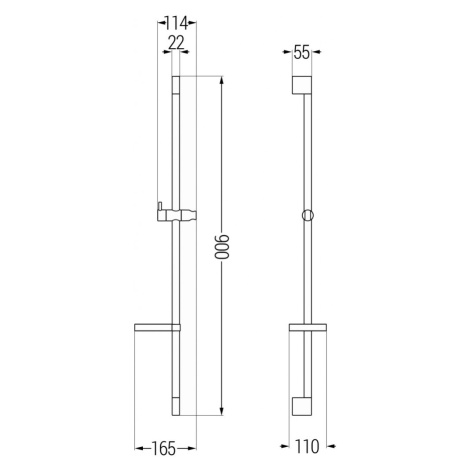 MEXEN DS Posuvný držák sprchy s mýdlenkou, 90 cm, černá 79383-70