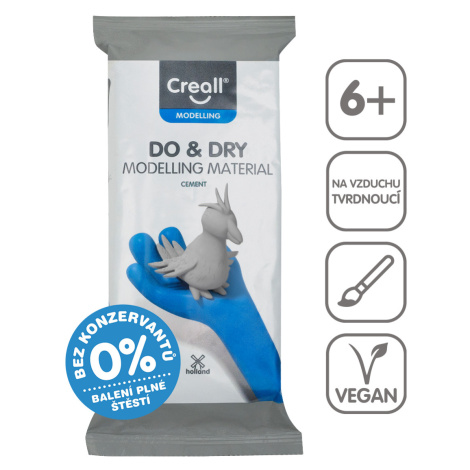 Creall samotvrdnoucí modelovací hmota DO&DRY hypoalergenní, 500 g, šedý cement