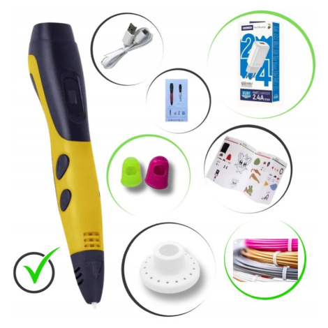 Propiska 3D Pen Pro Pcl Pla Abs Magic Pen Filamenty Sada Velká Pro Šablony