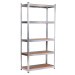 Kovový regál BestBerg BBMS-10 / 5 polic / stříbrná/hnědá Varianta: ivi0