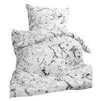 Jerry Fabrics Povlečení mikroflanel Mramor bílý 140 × 200, 70 × 90 cm