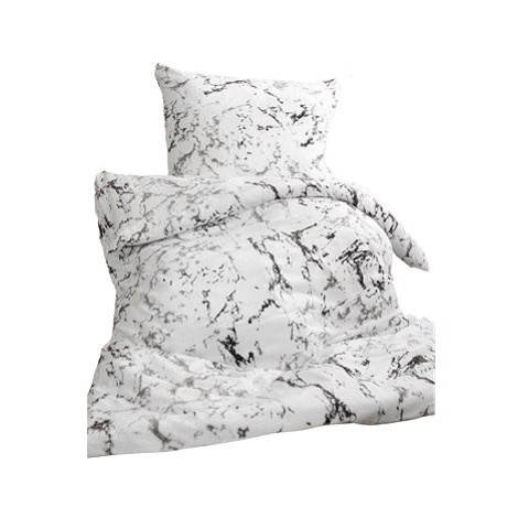 Jerry Fabrics Povlečení mikroflanel Mramor bílý 140 × 200, 70 × 90 cm