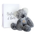 Plyšová koala Sweety Mousse Histoire d’ Ours v dárkovém balení šedá 25 cm od 0 měsíců