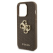 Guess PU Perforated 4G Glitter Metal Logo kryt iPhone 15 Pro béžový