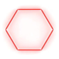 Escape6 Kompletní LED hexagonové svítidlo červené, rozměr 1 element 97 × 84 cm