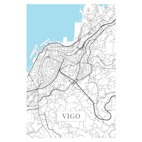 Mapa Vigo white, (26.7 x 40 cm)