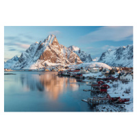 Fotografie View to the city Reine with, Andreas Kunz, 40 × 26.7 cm