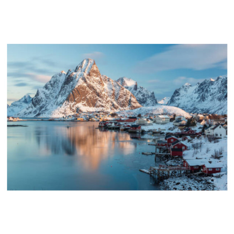 Fotografie View to the city Reine with, Andreas Kunz, 40x26.7 cm