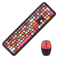 Klávesnice Wireless keyboard + mouse set MOFII 666 2.4G (Black&Red)