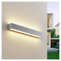 Lucande Venkovní nástěnné svítidlo Lucande LED Lengo, 50 cm, stříbrná, 2 světla