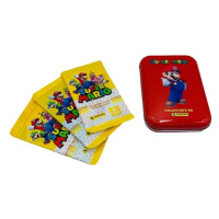 Super Mario plechovka se 3 balíčky karet - červená