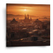 Sablio Obraz Barcelona Night Skyline - 110x110 cm