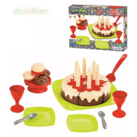 ECOIFFIER Narozeninový dort plastový set s nádobím a doplňky 25ks v krabici