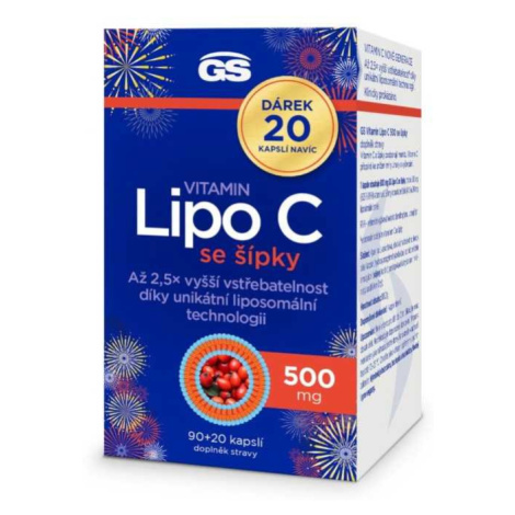 GS Vitamin Lipo C 500 mg se šípky 90 + 20 kapslí ZDARMA Greenswan Green Swan