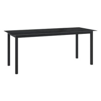 Zahradní stůl černý 190 × 90 × 74 cm hliník a sklo, 312202