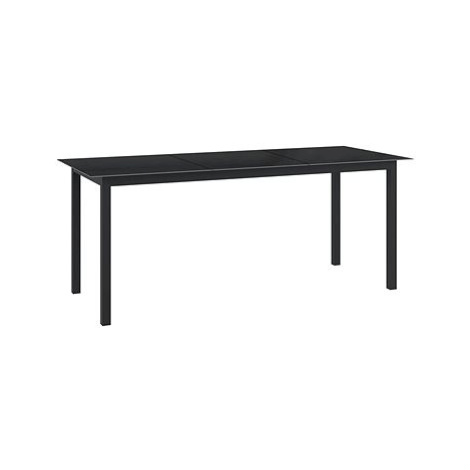 Zahradní stůl černý 190 × 90 × 74 cm hliník a sklo, 312202 SHUMEE