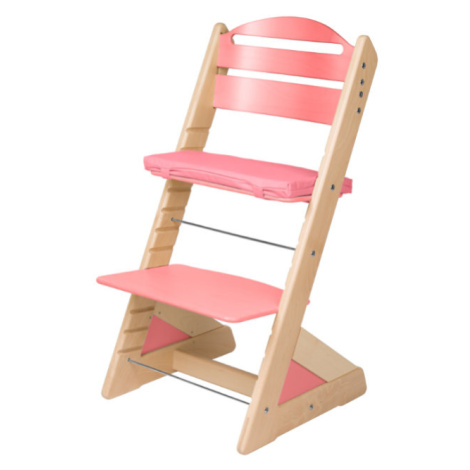 Dětská rostoucí židle JITRO PLUS bukovo - růžová