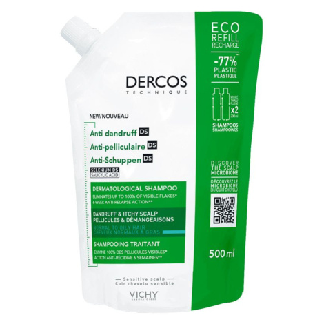 Vichy Dercos Šampon proti lupům na mastné vlasy náhradní náplň 500 ml