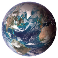 Obraz ø 70 cm Blue Marble – Malerifabrikken