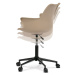 Kancelářská židle NIDORA — plast, ekokůže, ocel, černá / cappuccino