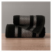Bavlněný froté ručník s bordurou LIONEL 50x90 cm, černá/stříbrná, 450 gr Mybesthome