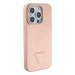 Guess kryt na iPhone 15 PRO 6.1" Pink Croco Triangle Metal Logo