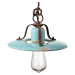 Ferroluce Vintage závěsná lampa Giorgia v tyrkysové barvě