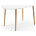 Bílý rozkládací jídelní stůl s bílou deskou 90x140 cm Oqui – Kave Home
