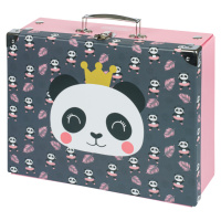 Skládací školní kufr Panda s kováním