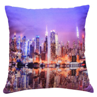 Polštář CITY LIGHT MyBestHome 40x40cm fototisk 3D motiv nočního velkoměsta Varianta: Povlak na p