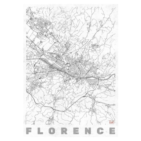 Mapa Florence, Hubert Roguski, 30 × 40 cm