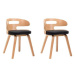 Jídelní židle 2 ks černé ohýbané dřevo a umělá kůže