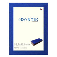 DANTIK rámeček 29,7 × 42, RETRO modrý plexi čiré