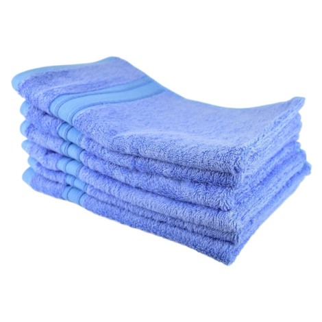 BerryHome Sada bambusových ručníků na ruce 6 ks 30 × 50 cm, modrá