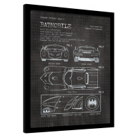 Obraz na zeď - Batman - Batmobile Patent, 34.3 × 44.5 cm