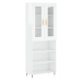 vidaXL Skříň highboard lesklá bílá 69,5 x 34 x 180 cm kompozitní dřevo