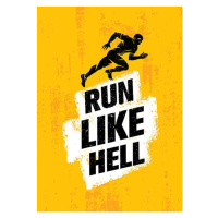 Ilustrace Run Like Hell, subtropica, 30 × 40 cm