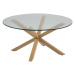 Dkton Moderní konferenční stolek Ajamu imitace dubové dřevo