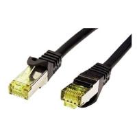 OEM S/FTP patchkabel Cat 7, s konektory RJ45, LSOH, 1m, černý