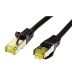 OEM S/FTP patchkabel Cat 7, s konektory RJ45, LSOH, 1m, černý